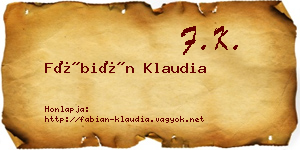 Fábián Klaudia névjegykártya