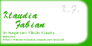 klaudia fabian business card