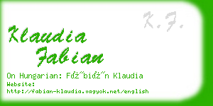 klaudia fabian business card